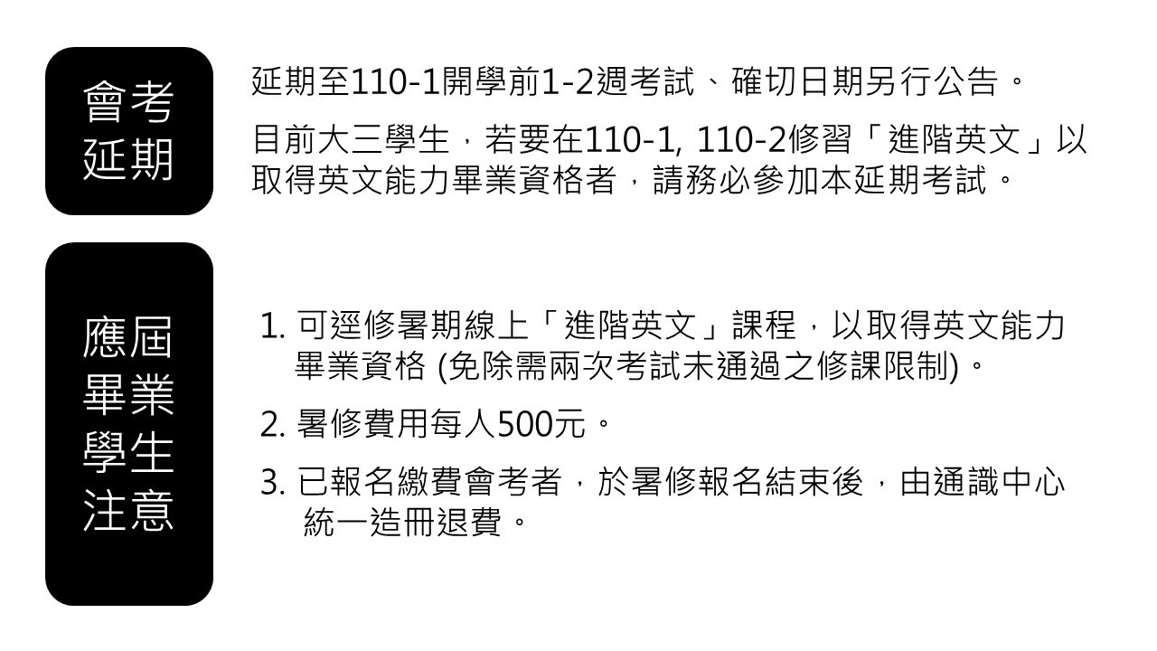 英文會考延期公告