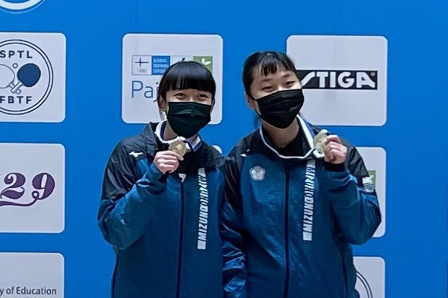 本校運動競技學系 田曉雯、林姿妤 勇奪2022芬蘭帕拉桌球公開賽3金1銀圖片