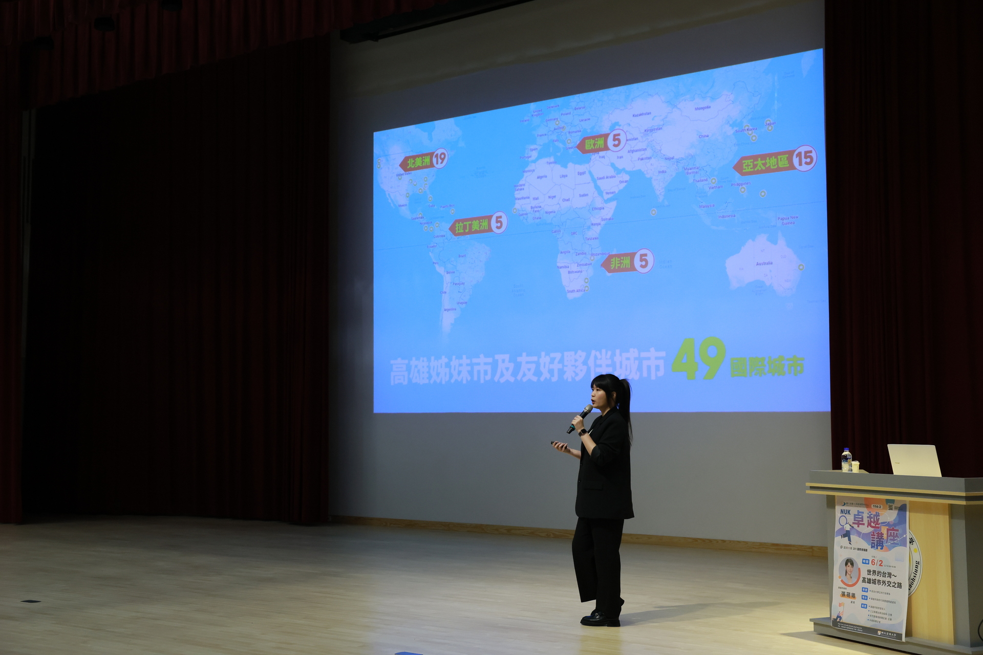 高雄大學《卓越講座》邀高市府行國處處長張硯卿談城市外交011